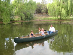 canoe on pond
